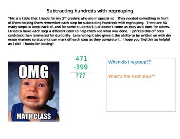 Preview of Subtracting with regrouping