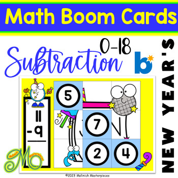 Preview of Subtraction 0-18 - Happy New Year