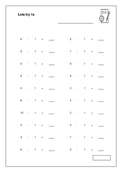 Preview of Subtraction 1-10 Bulk Fluency Sheets (20 per sheet, 950 sheets)