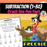 Subtraction 1 - 30 Free Turkey Crack the Fun Fact Math Wor