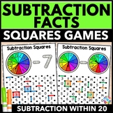 Subtraction Games: Subtraction Within 20 Math Fact Fluency