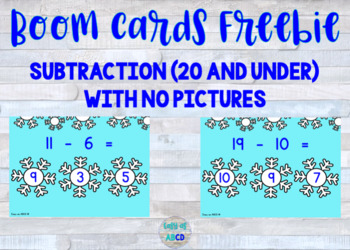 Preview of Subtraction (20 and Under) | BOOM™ Cards Freebie