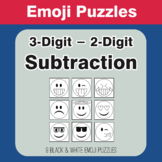 Subtraction: 3-Digit - 2-Digit Emoji Picture Puzzles