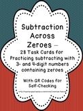 Subtraction Across Zeroes - 28 Task Cards with QR Codes fo