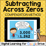 Subtraction Across Zeros for Google Classroom Distance Learning