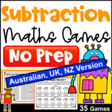 Subtraction Activity - 35 NO PREP Maths Games [AUST UK NZ 