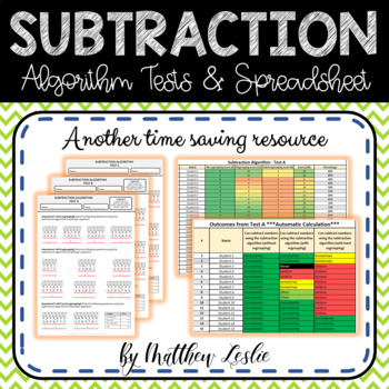 Preview of Subtraction Algorithm Tests & Excel Spreadsheet