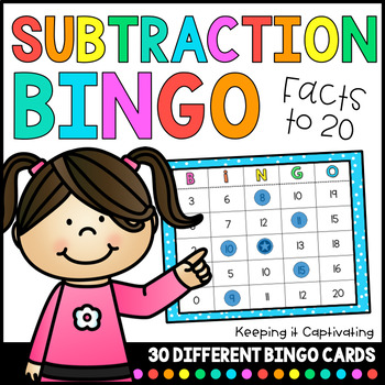 Preview of Subtraction Bingo {Facts to 20}
