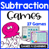 Ocean Animals Subtraction Games for Fact Fluency: Printabl