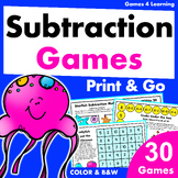 Ocean Animals Subtraction within 20 Games - Printable Math