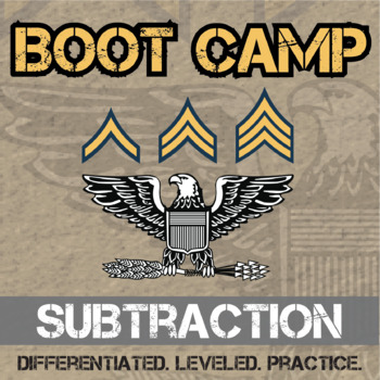 Preview of Subtraction Boot Camp - Printable & Digital Differentiated Practice Activity Set
