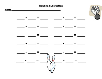 Preview of Subtraction Bowling