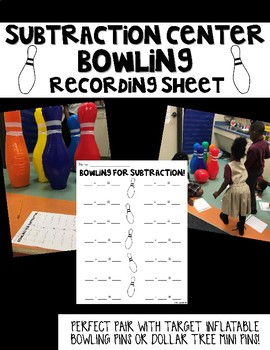 Preview of Subtraction Bowling Center- recording sheet