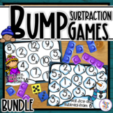 Winter Subtraction Bump Games Bundle with 1 & 2 dice game boards