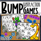 Subtraction Bump Games with 1 or 2 dice - Dinosaur BUNDLE