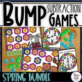 Subtraction Bump Games - with spinners - SPRING BUNDLE
