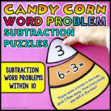 Subtraction Candy Corn Word Problem Puzzles | Real World W