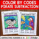 Subtraction Color By Code - Pirate Math