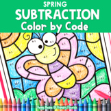 Subtraction - Color-by-Code - Color by Number - Spring