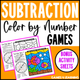 Subtraction Color by Number (by Code) Games & Subtraction 