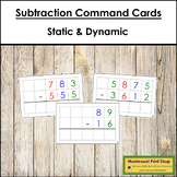 Subtraction Command Cards - Montessori Math Task Cards (Co