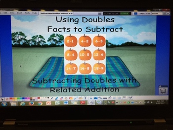 Preview of Subtraction Doubles with Related Addition Facts - ActivInspire Flipchart