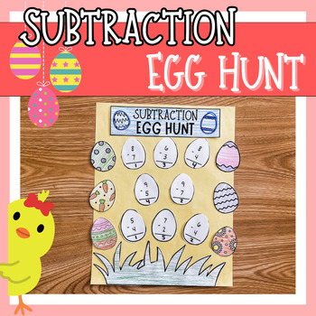 Preview of Subtraction Easter Crafts - Spring Math Craft - Subtraction within 10