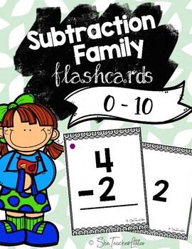 Preview of Subtraction Fact Flashcards 0 to 10 |Distance Learning|