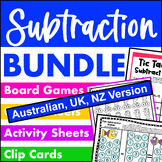 Subtraction Fact Fluency Bundle Games and Activities [AUST