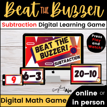 Preview of Subtraction Fact Fluency Digital On-Screen Learning Game: Beat the Buzzer