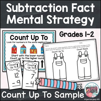 Preview of Subtraction Fact Mental Strategy Count Up To Free Sample
