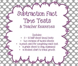 Subtraction Fact Time Tests & Teacher Resources {Common Co