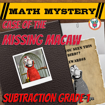 Preview of Subtraction & Word Problems Math Mystery 1st Grade Edition