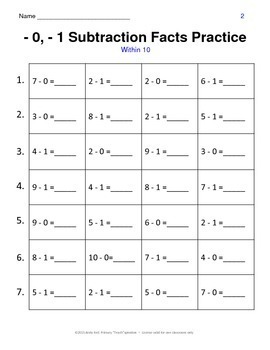 Subtraction Facts Practice & Assessment ~ Bundle by Primary Teachspiration