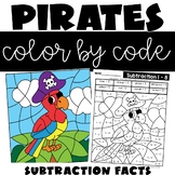 Subtraction Facts Color by Number Pirates