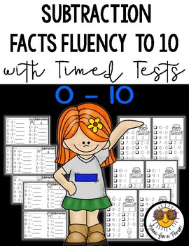Preview of Subtraction Facts Fluency to 10 Practice and Timed Tests