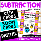 Subtraction Facts Math Boom Cards, Clip Cards & TpT Digita