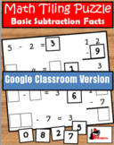 Subtraction Facts Tiling Puzzle - Distance Learning Versio
