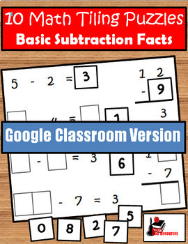 Preview of Subtraction Facts Tiling Puzzles - Google Classroom Version - Distance Learning