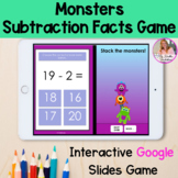 Subtraction Facts To 20 Google Slides Game Monster Themed 