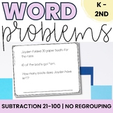 Subtraction Word Problems - No Regrouping - Kindergarten &
