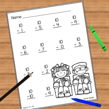 subtraction practice worksheets for kindergarten and 1st grade by annie