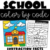 Subtraction Facts Worksheets Color by Number Back to Schoo