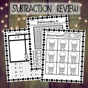 Subtraction Worksheets by Teaching Second Grade | TpT