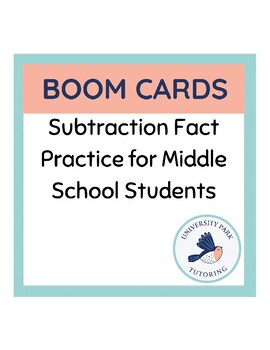 Preview of Subtraction Facts for Older Students *BOOM CARDS*