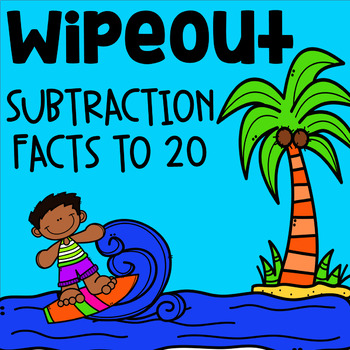 Preview of Subtraction Facts to 20 Math Game - WipeOut - Fact Fluency