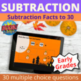 Subtraction Facts to 30 Boom Cards Halloween Theme