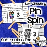 Subtraction Facts (within 20) - Self-Checking Math Centers