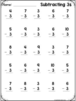 subtraction fast facts within 20 distance learning