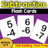 Subtraction Flash Cards Math Fact Fluency (Skill Building)
